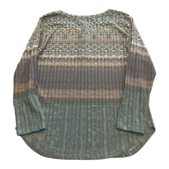 KEREN hart Purple, Blue and Grey Patterned Long Sleeve Top. - Picture 2 of 5
